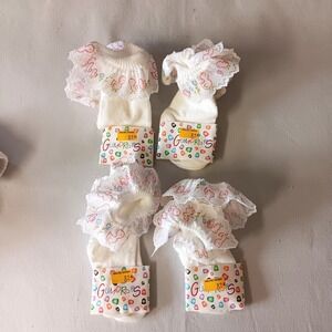 Gumdrops Ruffle Lace Baby Socks Size 4 to 5.5 White Pink Chicks Vintage 90s Y2K